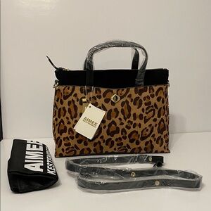 Aimee Kestenberg Animal Print Cossbody/Shoulder Bag With Top Handles